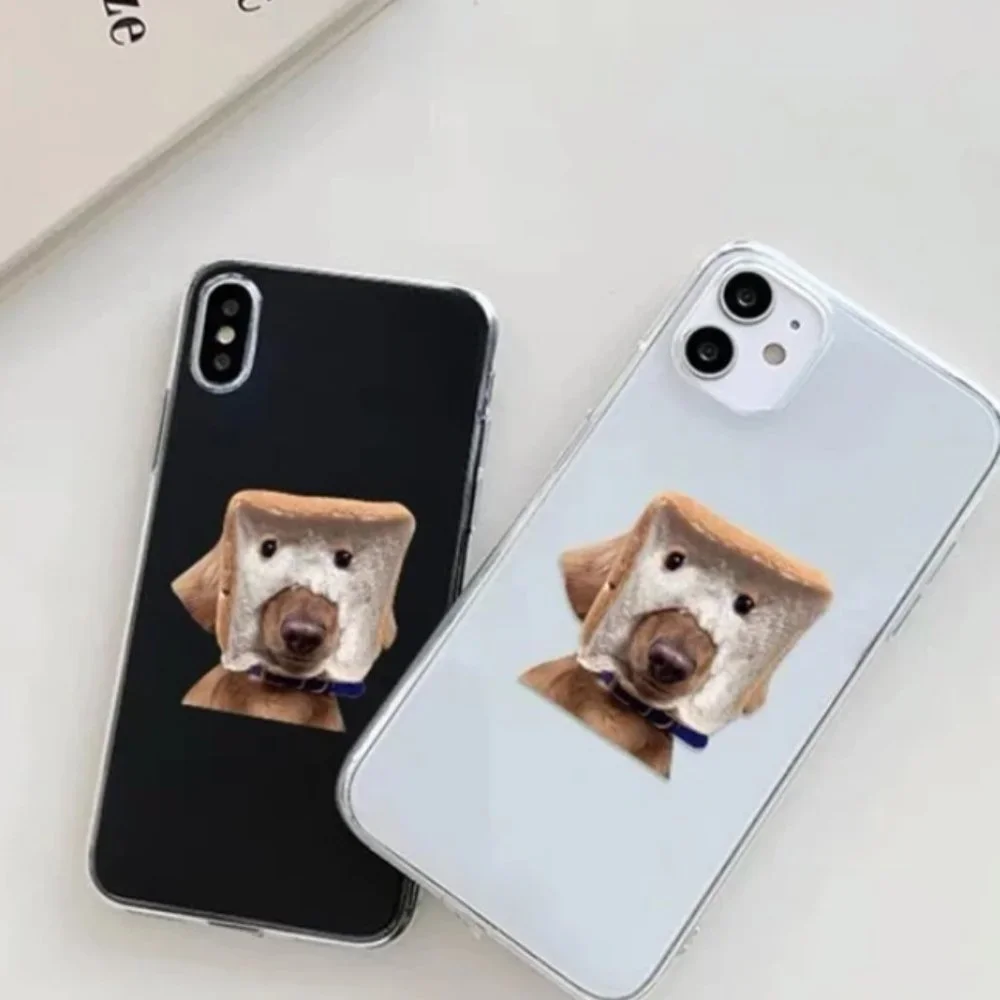 NEW iPhone 13/Pro/Max Bread Dog Painted Clear iPhone case